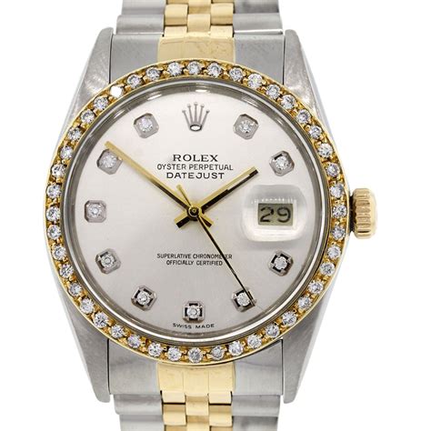 rolex 16013 2 tone silver dial diamond marker|Rolex Datejust 36 16013 .